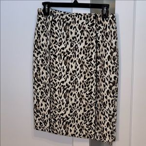 White House Black Market Leopard Pencil Skirt